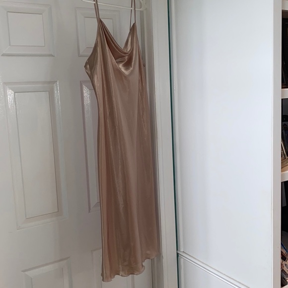 Size 8-12 Bebe Rose Gold dress (worn once) - Picture 2 of 7
